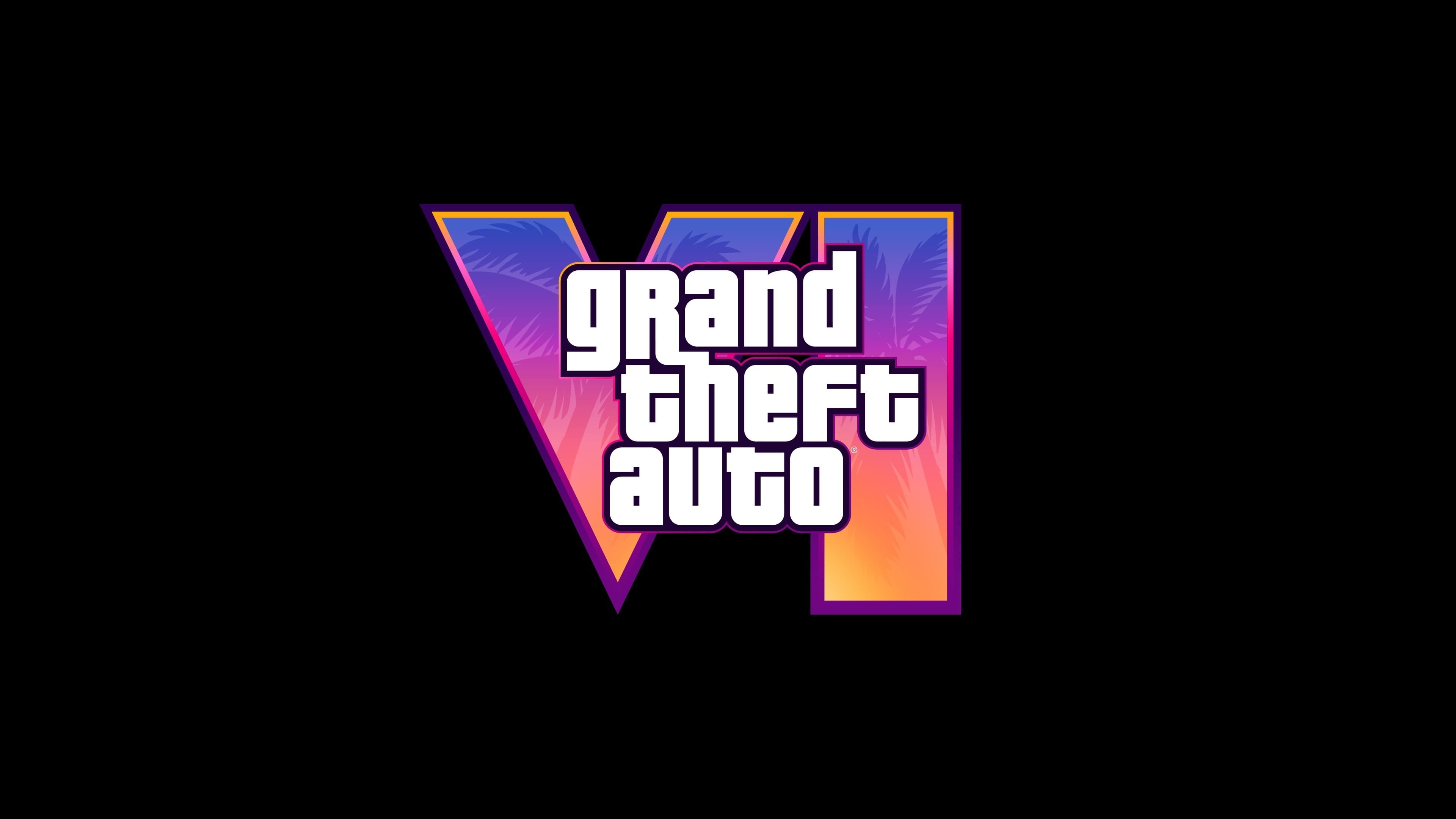 The Grand Theft Auto VI wordmark and numeral on a black field